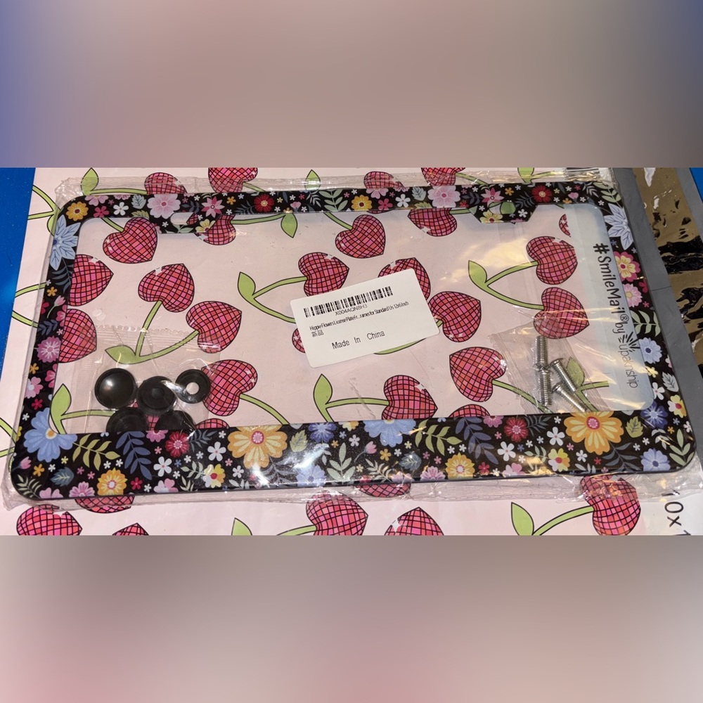 License plate frame floral new